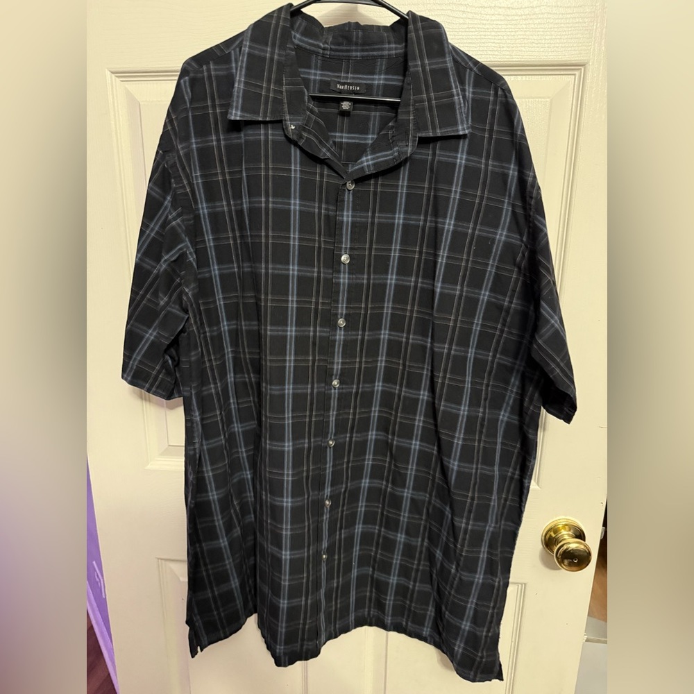 Van Heusen Dark Plaid Casual Shirt